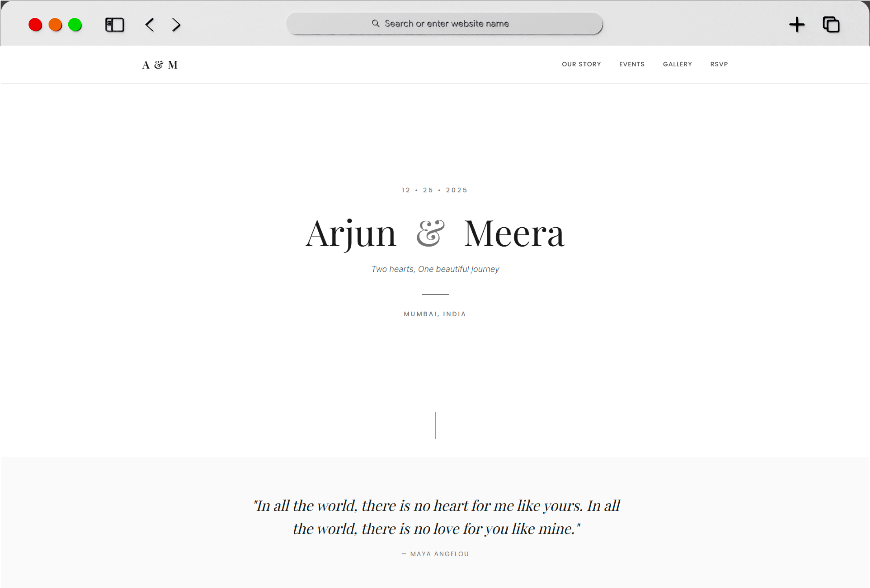 Modern Minimalist Wedding Website