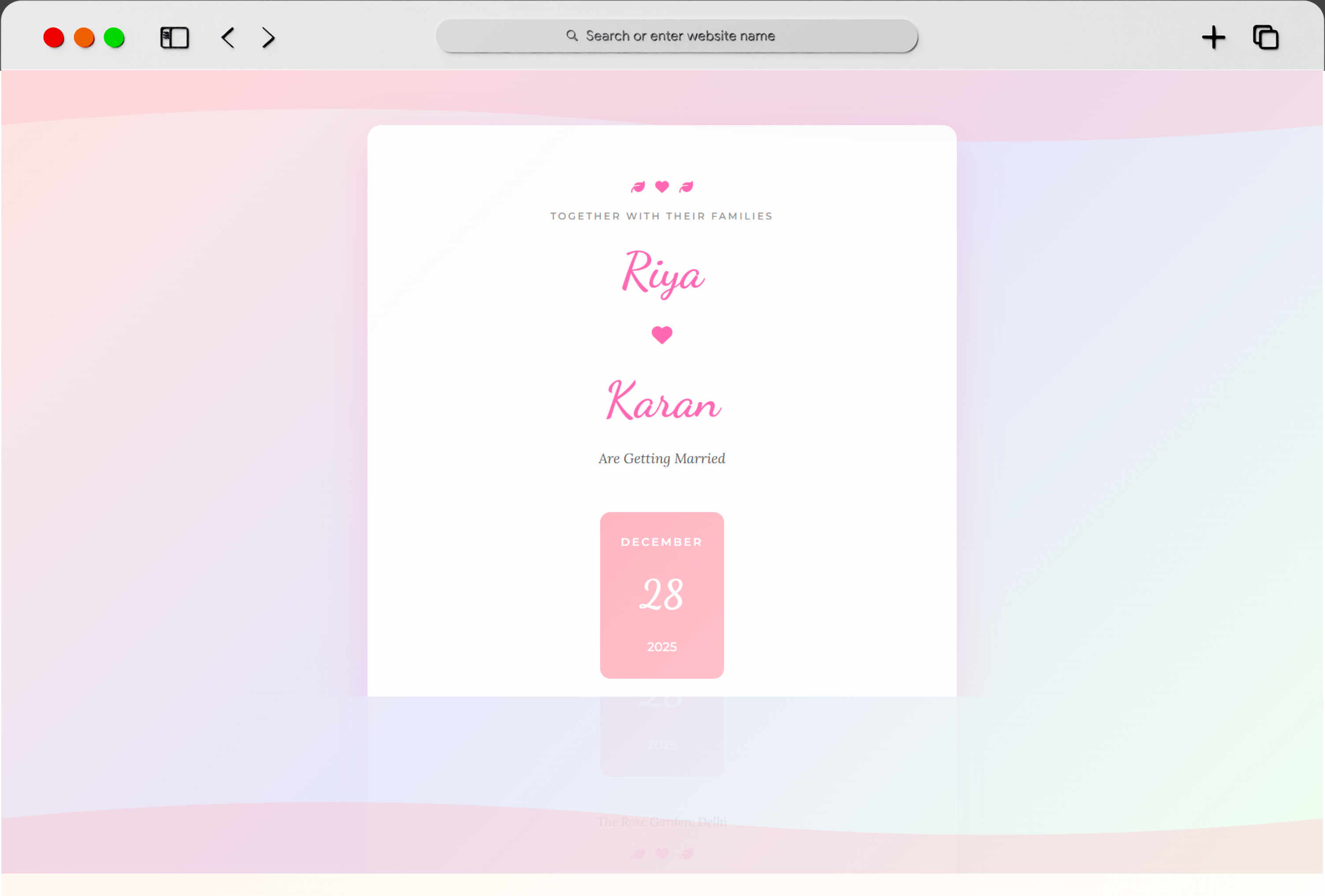 Floral Romance Wedding Website